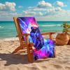 1PC Custom Name "Electric Speed: Neon Rush" Beach Towel Highly Absorbent And Sand-Resistant Towel for Swimming, Pool, Yoga, And Travel Lightweight