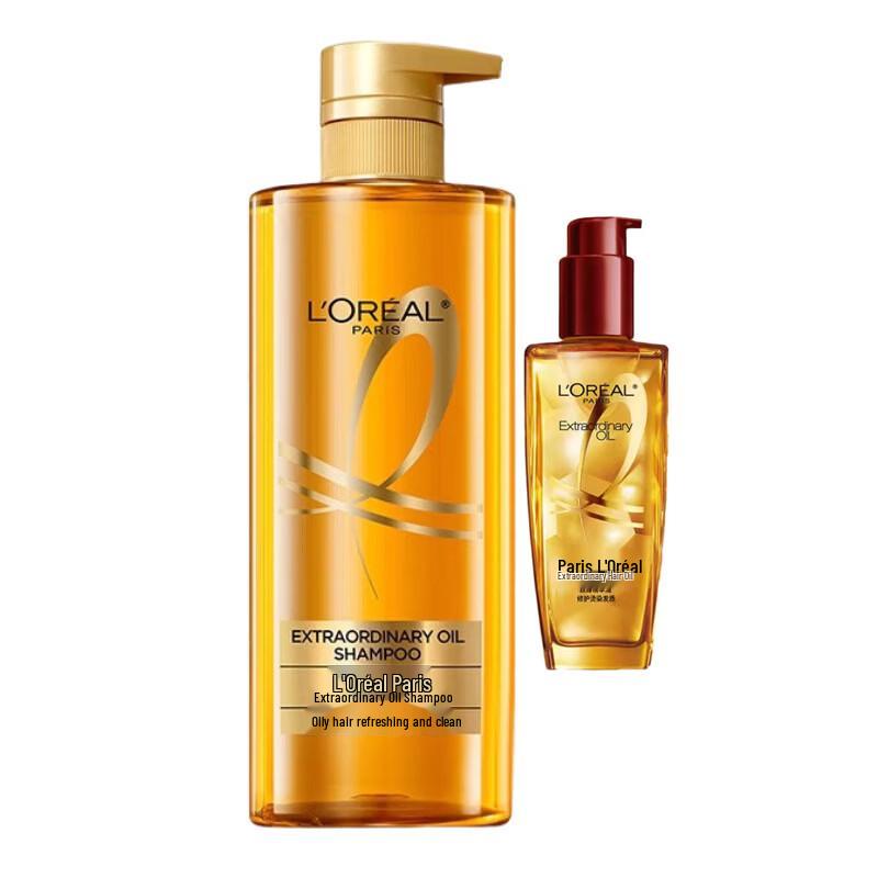 L Oréal Extraordinary Oil Smooth Shampoo & Repairing Hair Oil Set