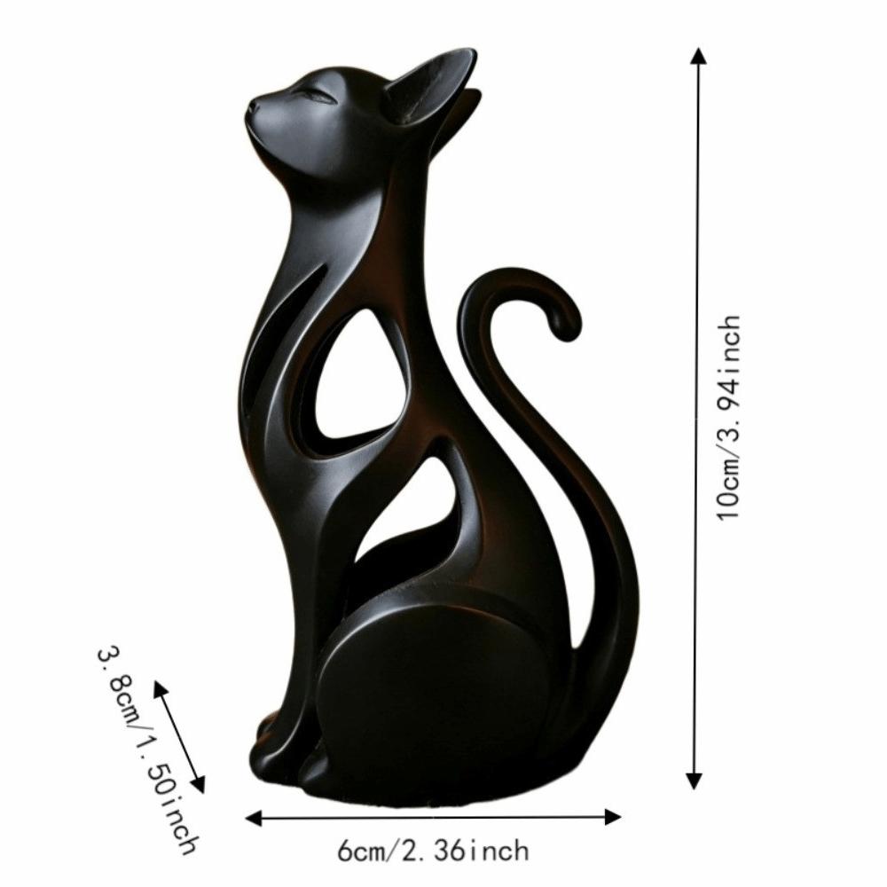 3D Printed Abstract Cat Sculpture Plastic Abstract Cat Figurine Sculpture of Kitten  Bedroom Decor