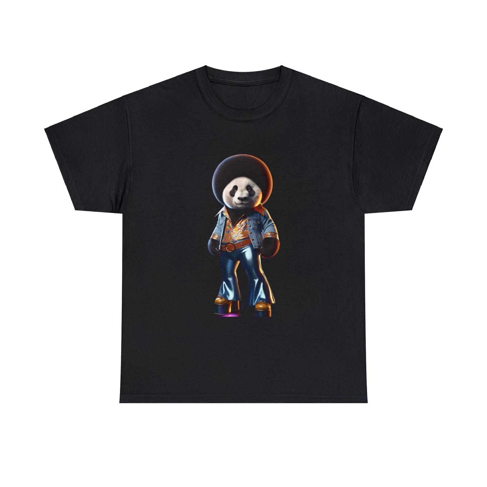 

Unisex Adult Graphic T Shirt: Disco Panda 70s Dance Party Tee S