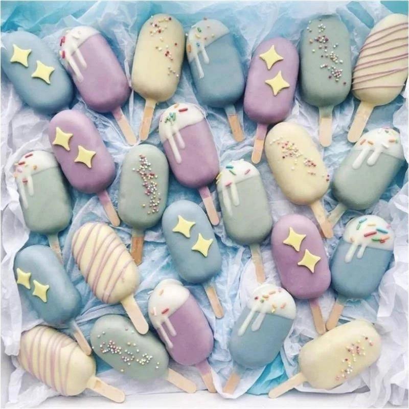 Kitchen Household Molds Silicone Ice Cream Mold DIY Made Popsicle Molds Freezer Juice Ice Cube Tray Popsicle Barrel Maker Mould