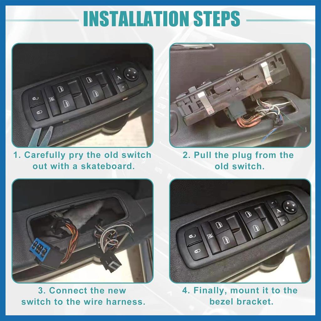Power Window Switch No.68228155AA/68268251AA/68268251AB/68268251AC with Tool Window Control Switch for Chrysler 200 2015-2017
