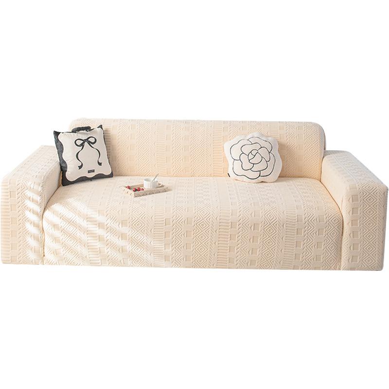 Simple Solid Color Convenient One Piece Jacquard Velvet All Inclusive Sofa Cover Lazy Elastic Non Slip Dustproof Sofa Cover
