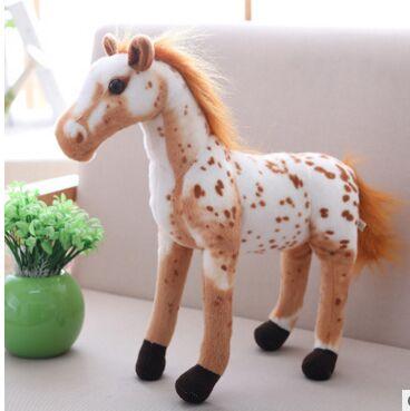 60cm Large Simulation Standing Horse Plush Toy Soft Doll Surprised Expression Birthday Gift for Kids And Adults
