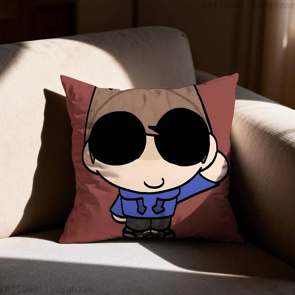 Anime Eddsworld Tom Pillow Case Antidustmite Pillowcase Invisible zipper silky short plush Sofa cushion cover
