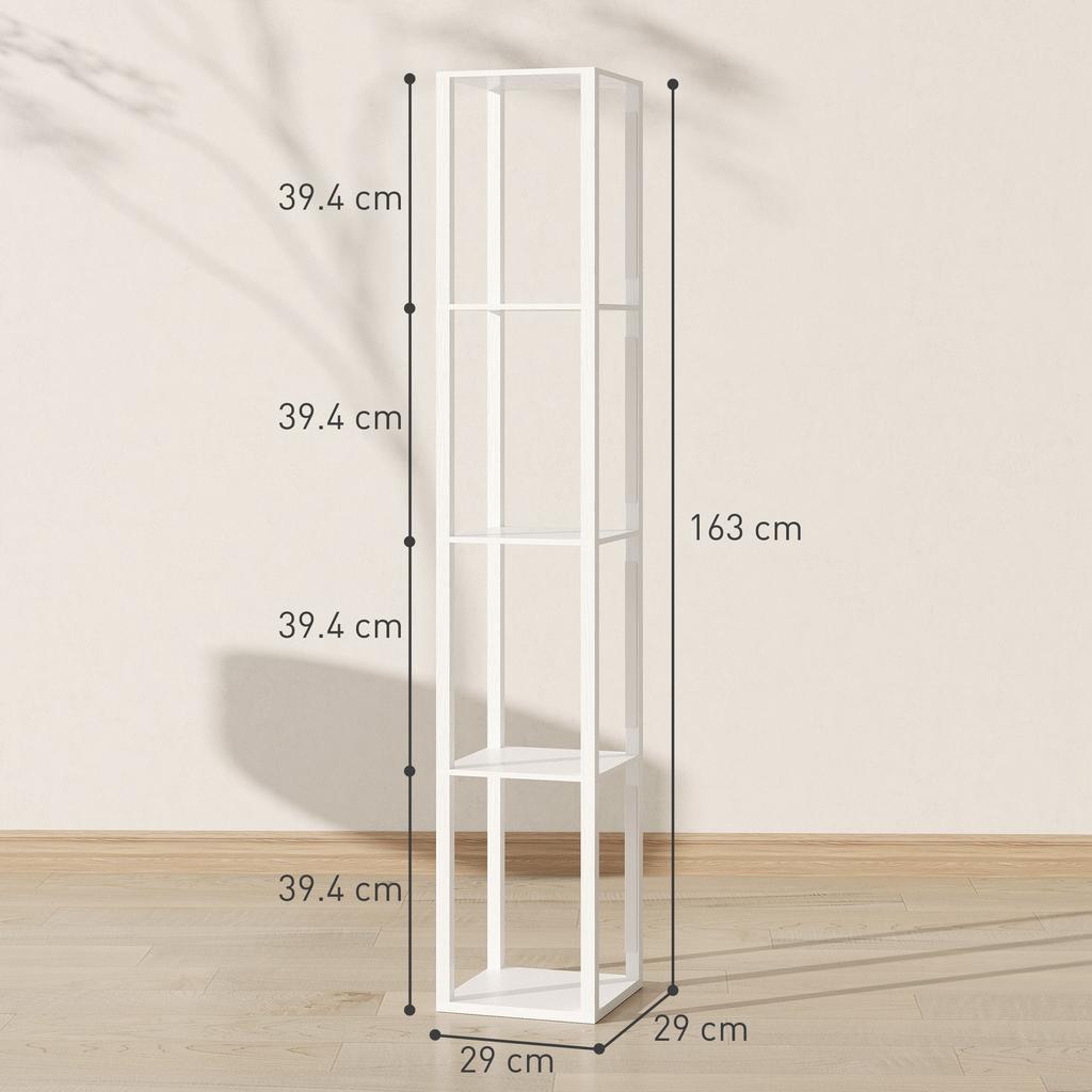 Floor Lamp with Shelves and 3 Brightness Levels - White