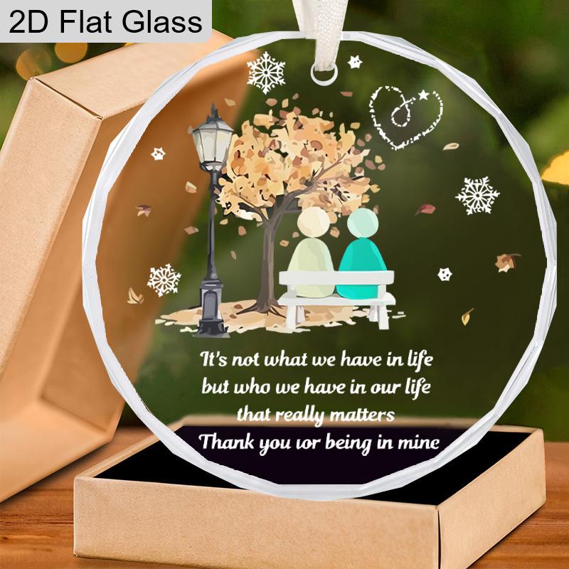 Christmas Friendship Transparent Glass Pendant Friendship Souvenir, Hanging Ornament, Navidad Keepsake,Holiday Party Decor, Friendship Gift
