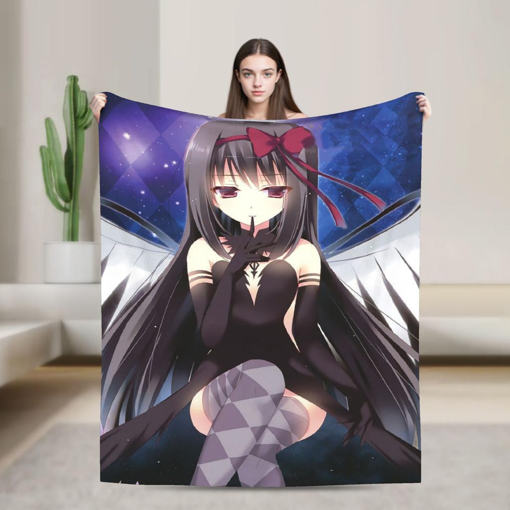 Puella Magi Madoka Magica Blanket Anime Flannel Awesome Soft Throw Blanket for Bedding Lounge Decoration
