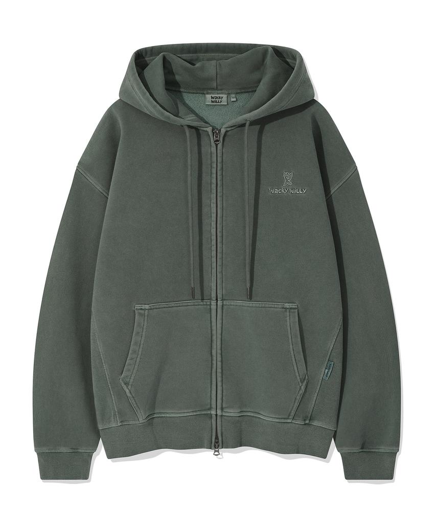 Wacky Willy Pigment Zip-Up Hoodie Green