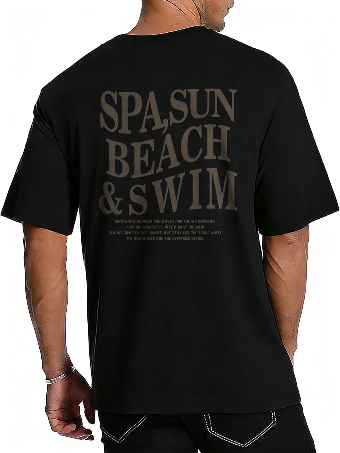 

YTD Mens Graphic T-Shirts Short Sleeve Sunday Plan Slow Life Print Oversized Cotton Unisex Casual Tee S разноцветный