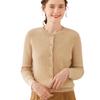 Women's Cashmere Long Sleeve Round Neck Cardigan Sweater - Autumn/Winter Cable Knit Wool Outerwear