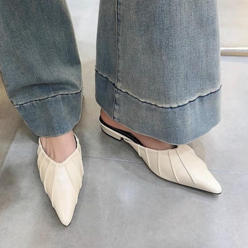 Mode Spitzschuh Damen Hausschuhe Slingback Sexy Elegant Mules Schuhe Mode Damen Sandalen 2025 Sommer Flip Flops Luxus Damenschuhe