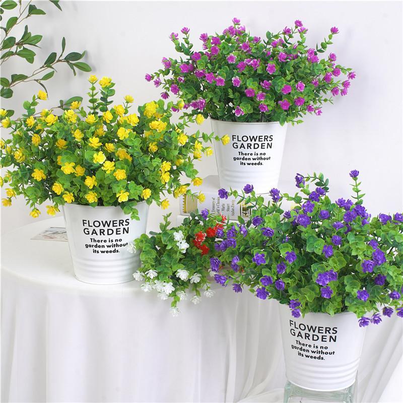 Plastic Fake Floral With Eucalyptus And Chrysanthemum For Party Decorations