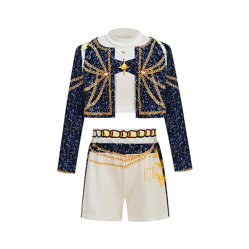 Girls Korean Star Costume 3PCS Set Jacket Shirt Shorts Dance Singer Performance Clothes for Halloween Birthday Party Role Play