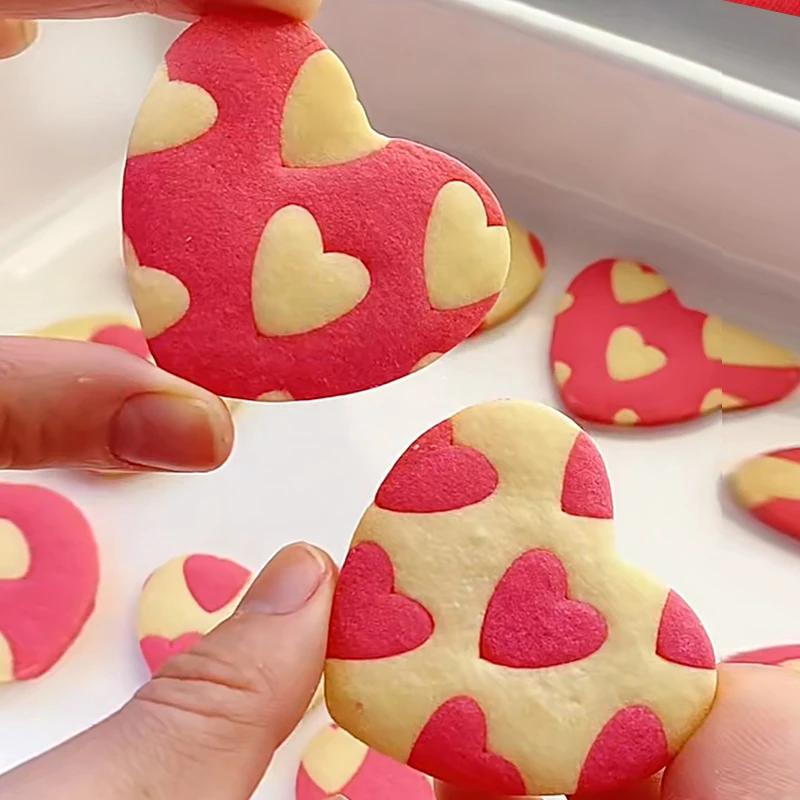 Valentine's Day Love Heart Biscuit Cutter Mould DIY Baking Fondant Icing Frosting Cookie Embosser Mold Cake Decorating Tools