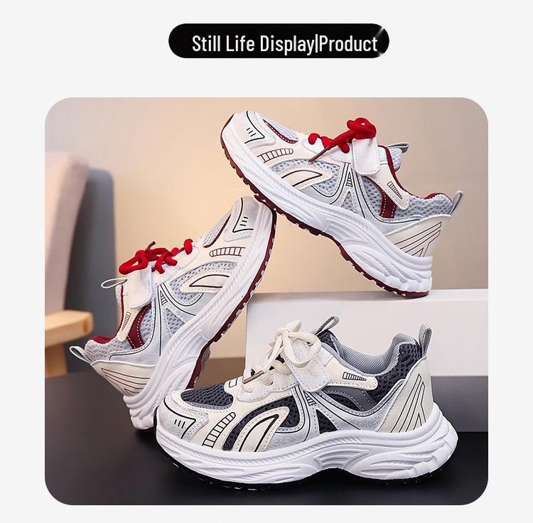 2026 Spring Kids' Non-Slip Running Shoes: Boys' and Girls' Stylish Mesh Sneakers