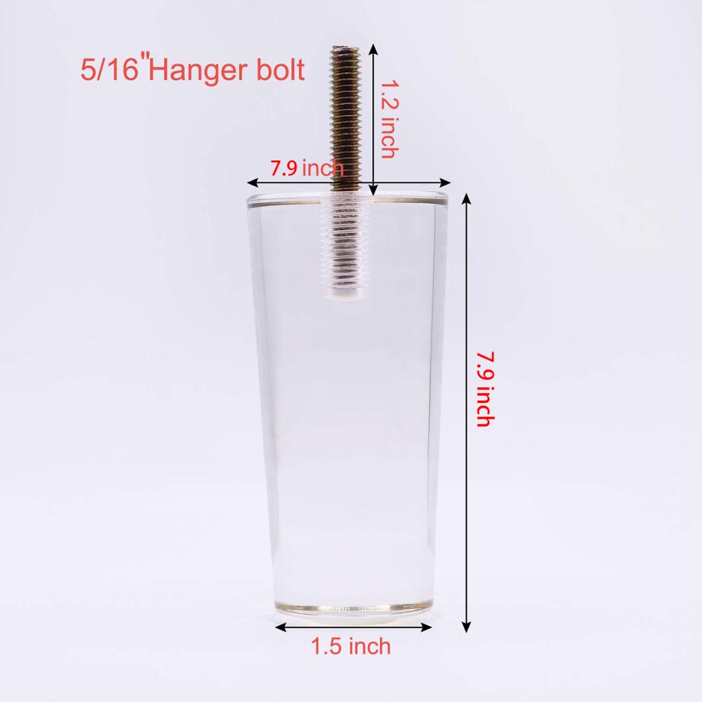 4 Piezas/Juego Patas de Mueble Acrílicas Altura 4/4.7/5.9/7.9 Pulgadas Para Mueble de TV Moderno Alacena Mesa de Centro Patas de Sofá Transparentes 7.9 inch