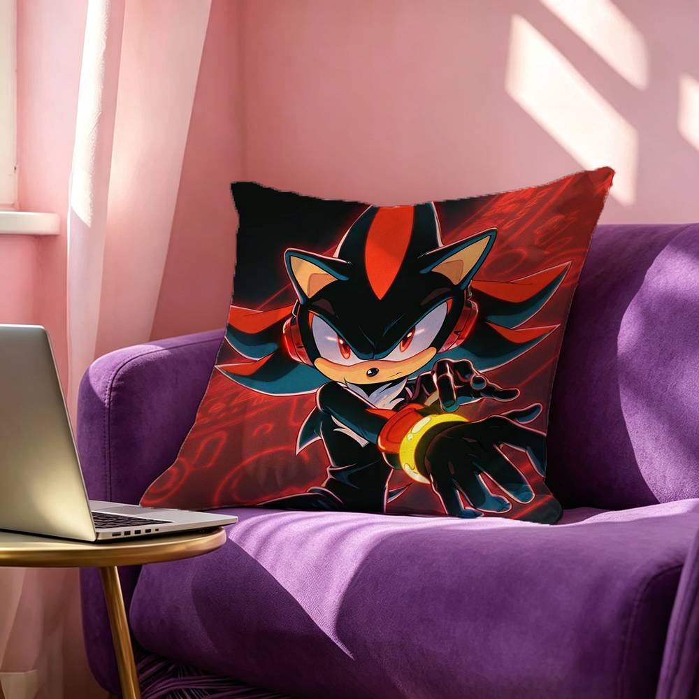 Shadows SSonics Hedgehog Square DoubleSided printed Pillow Case Bedroom Bedside Pillow Sofa Cushion Cover