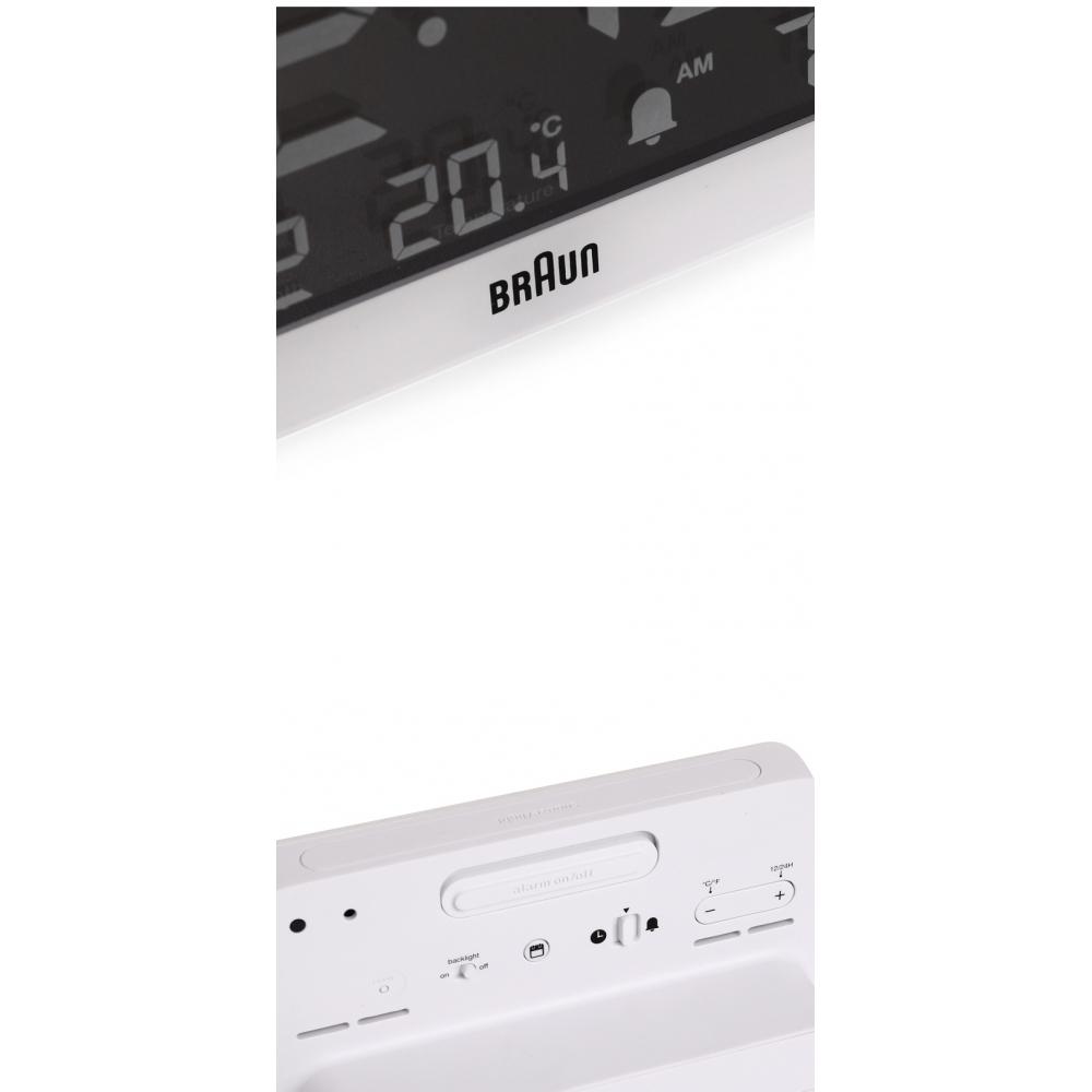 Ψηφιακό ρολόι γραφείου Braun Bc10w με ξυπνητήρι Crescendo καιρού