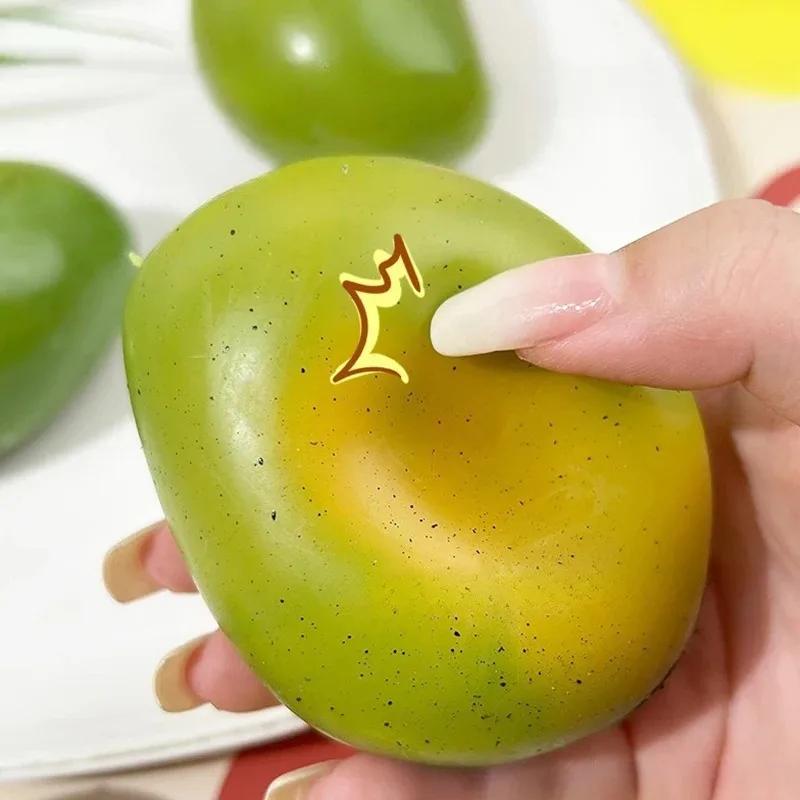 Squishy Toy Color Changing Mango Squishy Simulation Stretchy Mango Stress Balls Slow Rebound Stress Release Squeeze Toy Gift