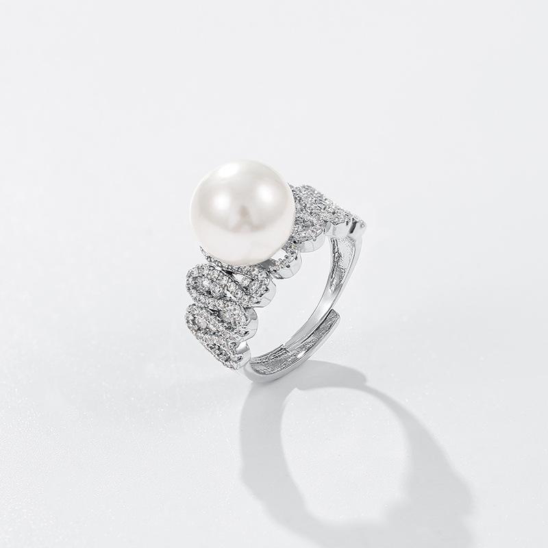 

Модное и элегантное кольцо с пресноводным жемчугом для женщин, дизайн меньшинств, сенсорное кольцо на палец, кольцо на палец с едой, новое кольцо