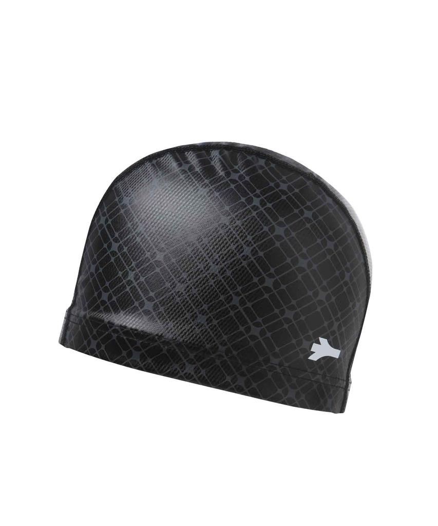 Lenomasuyeongbog Supplies Adult Diamond Check Polytex Swim Cap Black Ro-Rc2C102-Bk