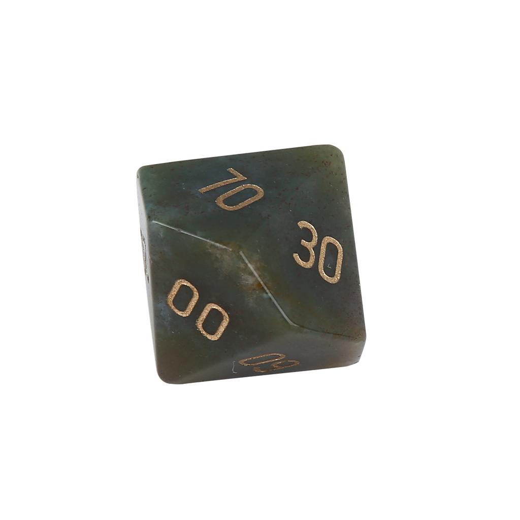 Natural Indian Agate Z01 Numbered Dice Set, DND TRPG Premium Collectible Colorful Gemstone Dice