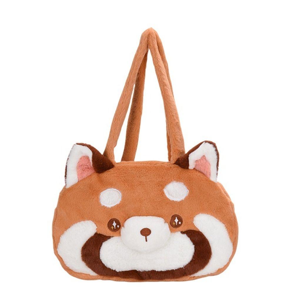 

Embroidery Animal Shoulder Bag Cute Red Panda Handbag Lovely Red Panda Plush Bag Girls red panda