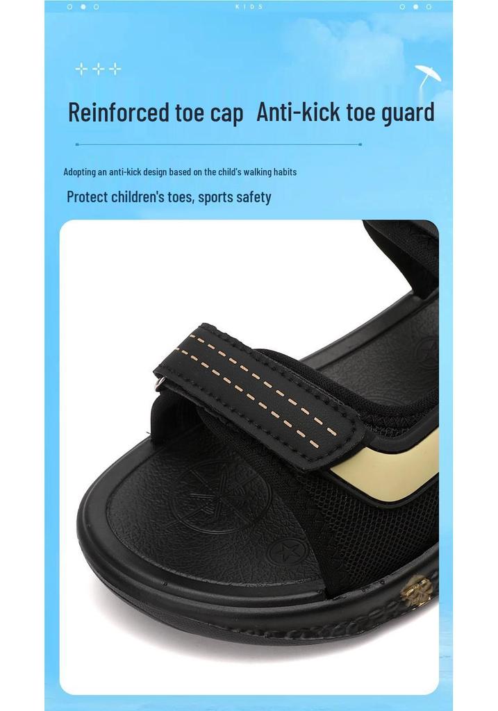 Summer 2026 Boys' Non-Slip Velcro Beach Sandals - Soft Sole, Lightweight for Kids