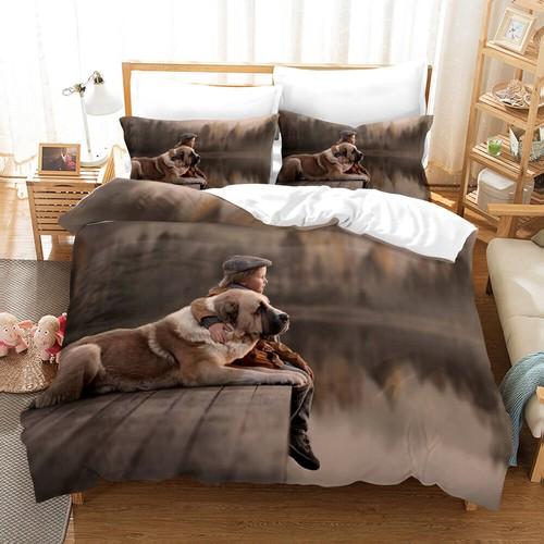 Dogs Quilt/Doona/Duvet Cover Set Single/Double/King Size Bed Pillow Cases