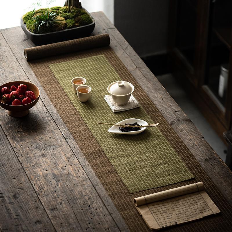 Teaware Accessories Waterproof Linen Tea Mat Vintage Heat Insulation Tea Flag Tea Ceremony Chinese Style Tea Cloth Home Decor