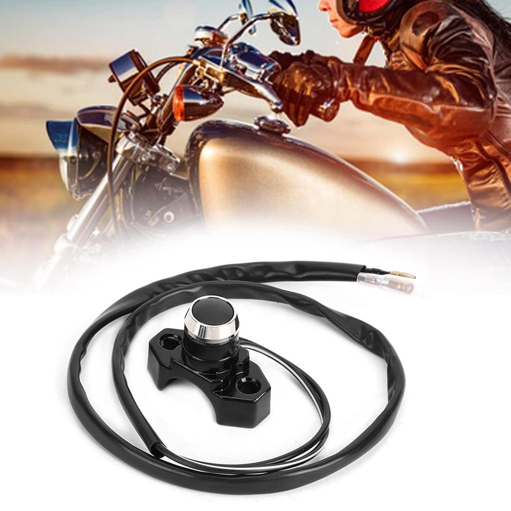 Qiilu Motorcycle Handlebar Engine Start Stop Button Switch Universal for Most Motorcycles Dirt Bike ATV with 22mm Handlebar Model C Black