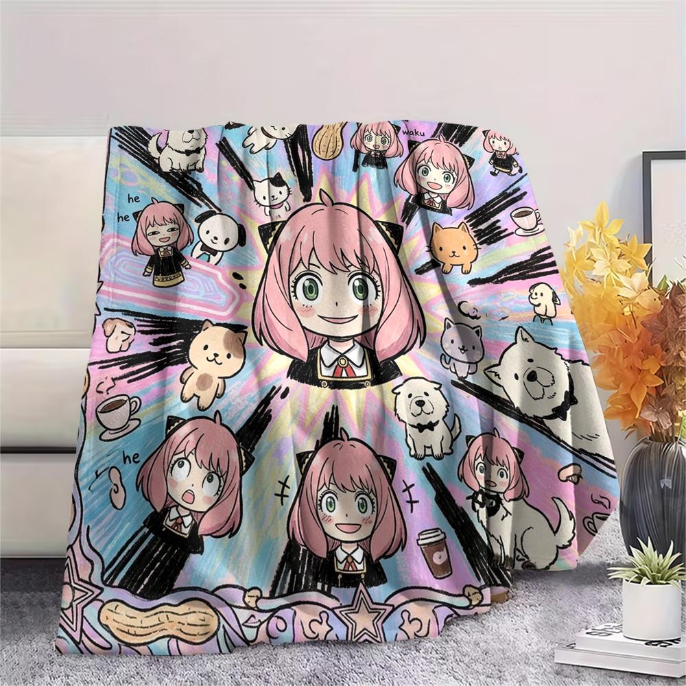 Anya Forger Print Flannel Blanket, Ultra Soft High Quality All Seasons Warm Throw, Home Decor Cozy Blanket, Perfect Christmas Gift