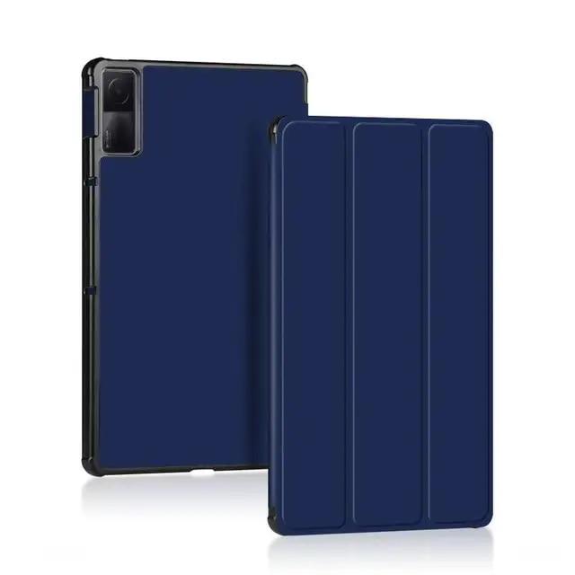 

Трехстворчатый чехол-подставка для RedMi Pad 10,61 дюйма, планшет Xiaomi Folio, откидная крышка-подставка, жесткий чехол из искусственной кожи, Funda Redmi Pad 2022 RedMi Pad 2022 тёмно-синий