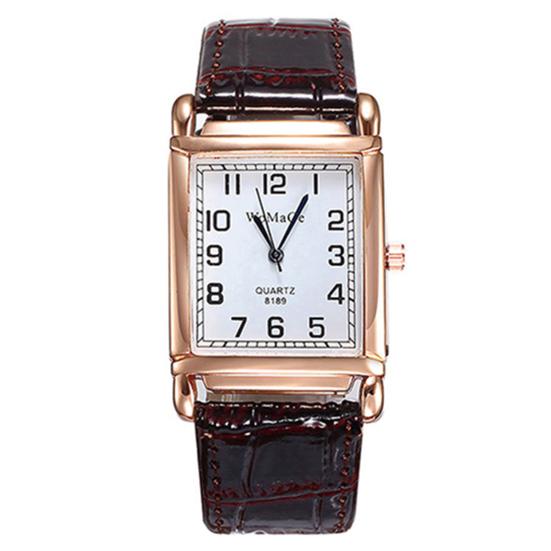 Wrist Watch Square Case Comfortable Alloy Unisex Casual Quartz Wristwatch for Daily Life