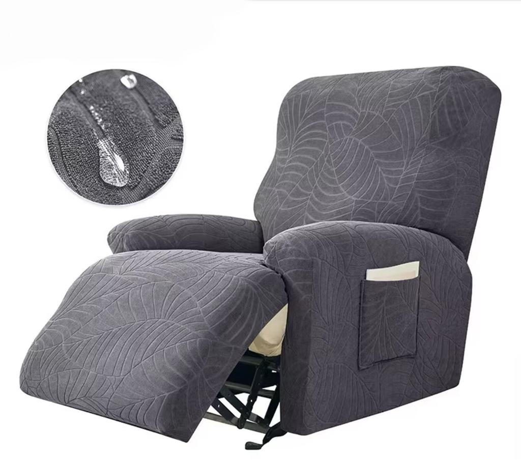 Recliner Sofa Cover Lazy Chair Solid Color Cushion Cover Sofa Cover 1/2/3/4 Seat Waterproof Leaf Texture Sofa