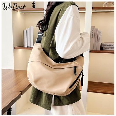 Sac de Mode Décontracté en Forme de Ravioli Sac de Commutation Grande Capacité Sac Bandoulière Étudiant Polyvalent Léger Sac d'Épaule de Cours