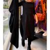 Autumn and winter new European and American versatile solid color round neck long-sleeved dress women's clothing