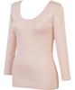 Warm Cotton Silk Long PO Wing/Wacoal Women's Innerwear, 100% (Skin Side), Lightweight, Protein-Treated, 3/4 Sleeve, Sleeve, Autumn/Winter, EL2850,