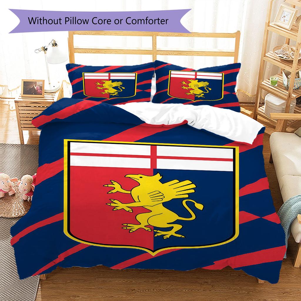 Genoa CFC logo Bedding Quilt Set Quilt Cover Pillowcase Home Decoration Birthday Gift (1 * duvet cover + 2 * pillowcase, without core)