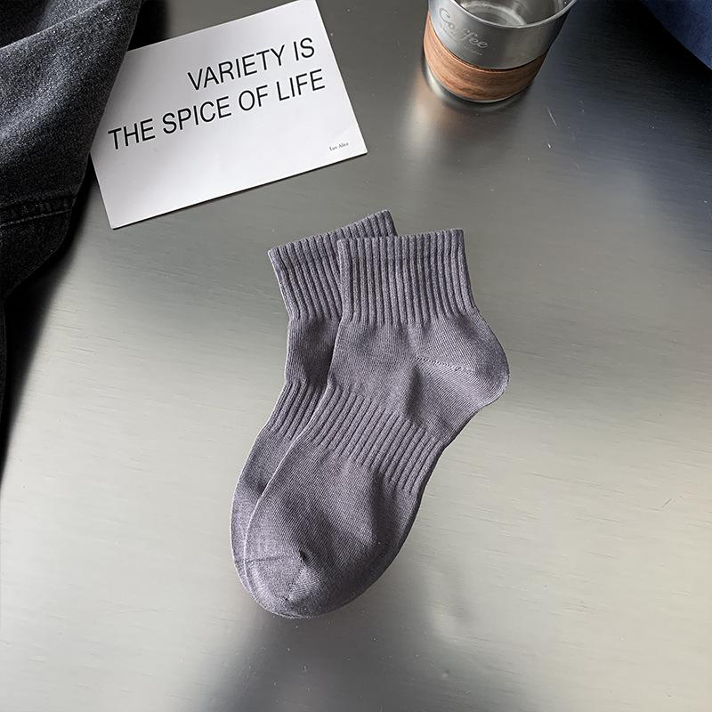 

Мужские весенне-летние тонкие однотонные простые спортивные носки, дышащие и впитывающие пот 1 pair темно серый