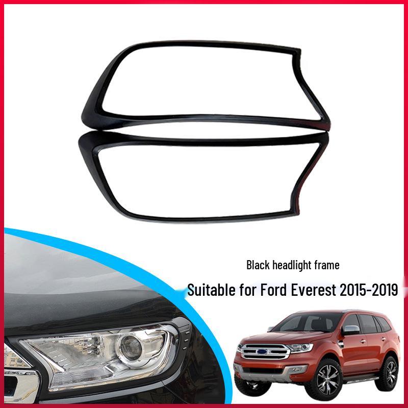 Ford Ranger/Everest 2015 Headlight Frame Cover: Black Decorative Strip & Protection