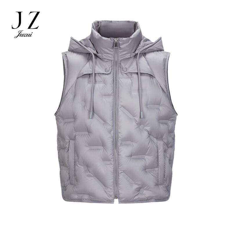 JUZUI Women's Hooded White Duck Down Vest