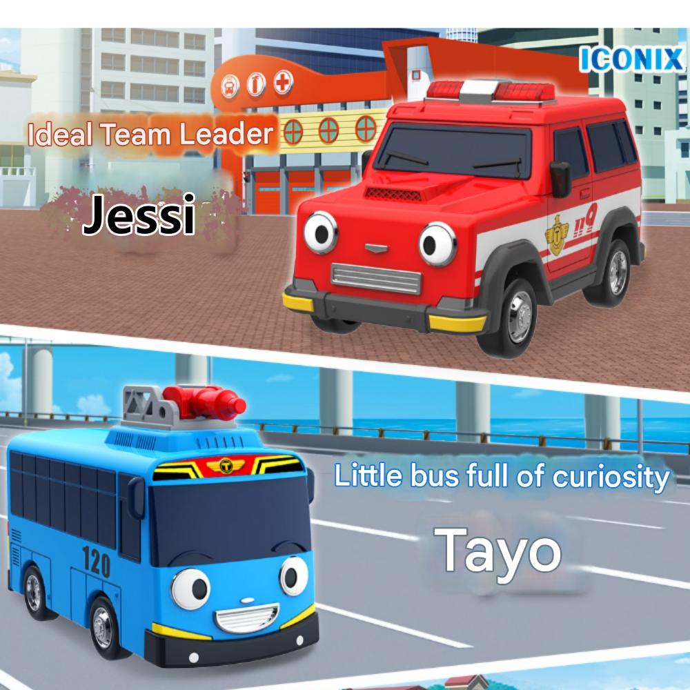 Tayo Özel Küçük Otobüs Arkadaşları Mini Araba Seti 9 (4 Araba : Jessi+Tayo+Noah+Tanker)
