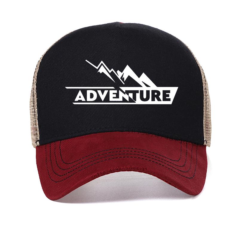 outdoors Adventurer caps for men fashion unisex Summer Mesh Breathable Trucker hat cool Mountaineering Camping Baseball Cap Adjustable красный