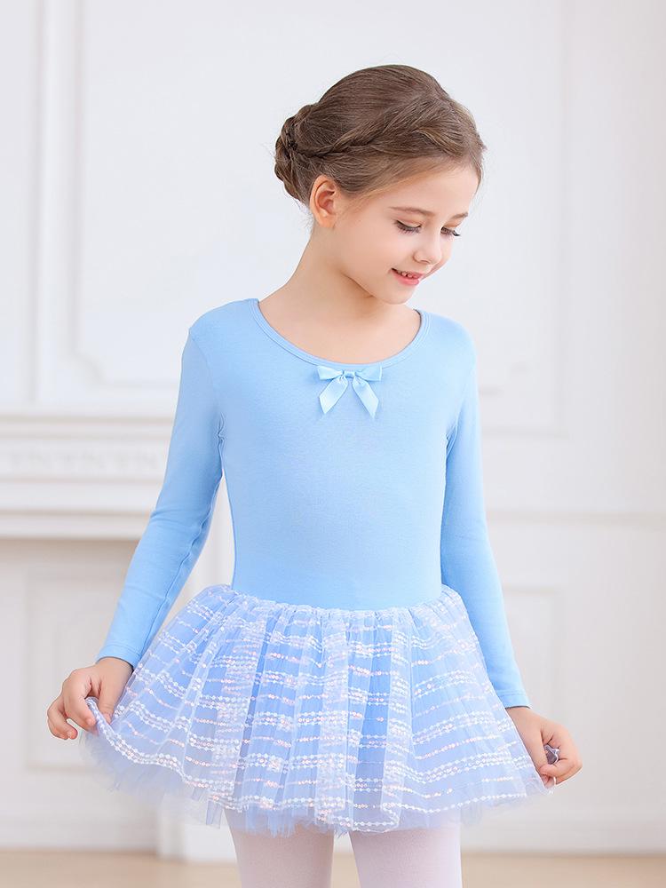 Girls' Long Sleeve Tutu Skirt Dancewear: Autumn/Winter Ballet & Figure Skating Leotard