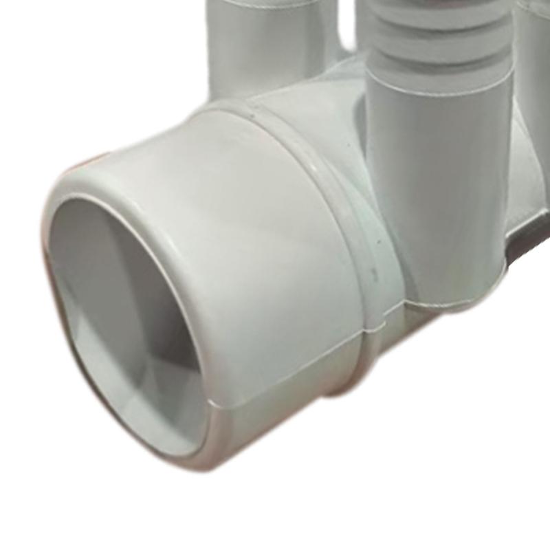 Bathtub Water Manifold Connector PVC 6 Hole Pipe Fitting with Ribbed Outlets for Multi Point Water Distribution In Bathroom