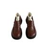 Spring New Wear-Resistant Platform Loafers Women's Slip-on Retro Spring and Autumn British Style Muffin Bottom Leather Shoes