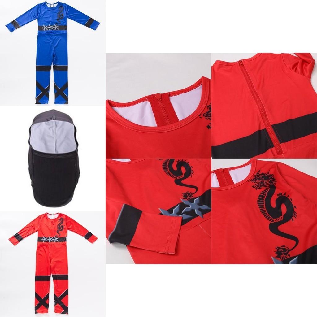 Boys Power Ninja Costume Martial Arts Japanese Samurai Warrior Dress Fancy