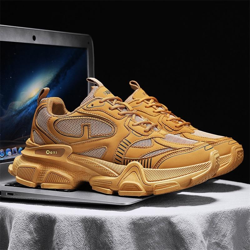 

Men s shoes 2025 summer new fashion platform cushioning casual sports shoes mesh breathable men s comfortable dad shoes 44 хакі